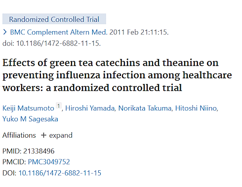 Groene thee + theanine = reductie kans op griep met een factor 5